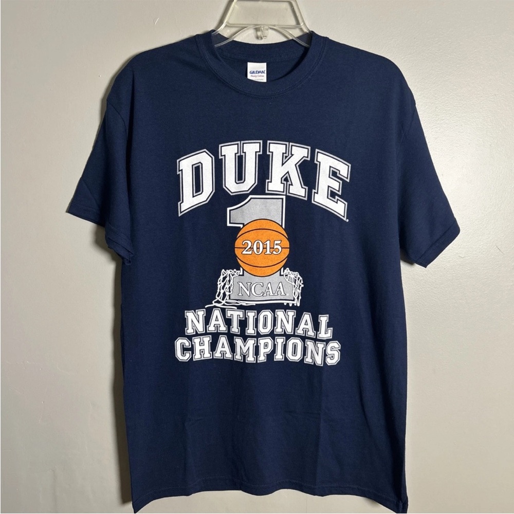 2015 Duke Blue Devils Basketball National Champions Gildan Blue T-Shirt Sz Med